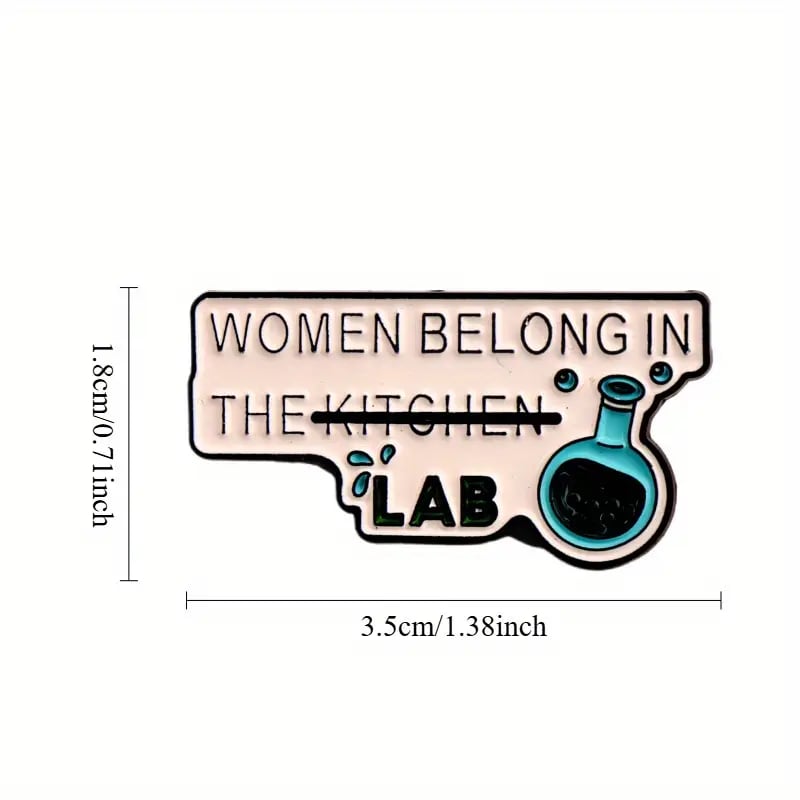 "Women Belong In the Lab" Empowering Enamel Pin 👩🔬🧪 - Pinlord.com - Enamel Pins - Pinlord.com - express cheap ethical custom products