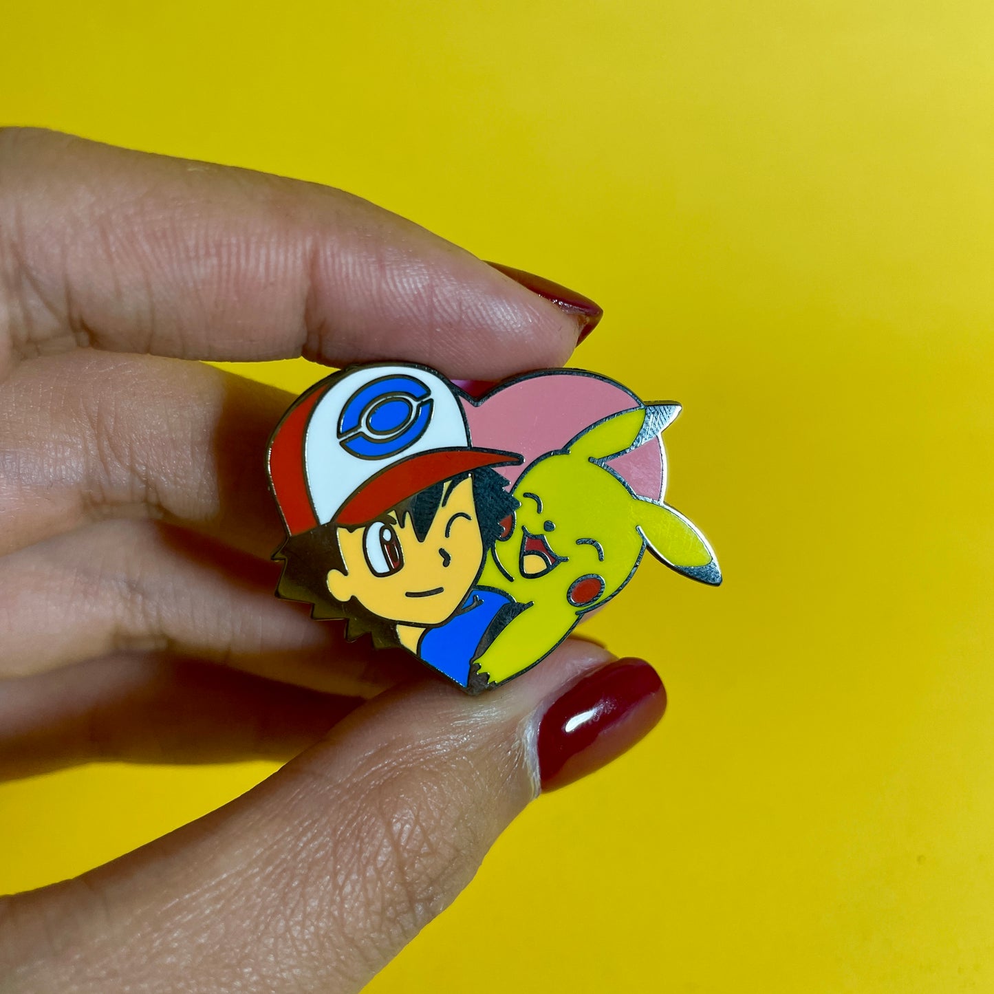 Ash & Pikachu Enamel Pin by @pinlord - Pinlord.com