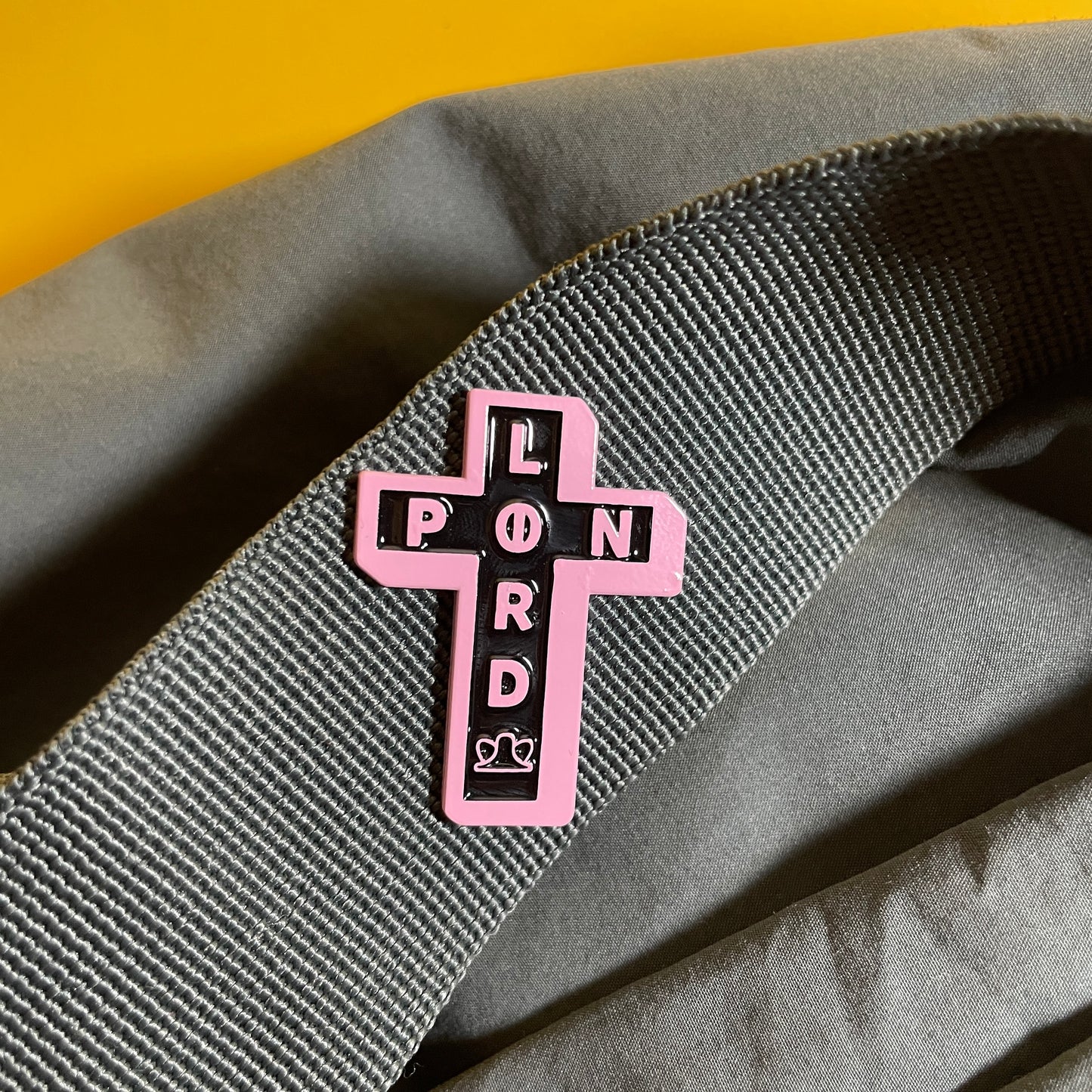 "Pink Pinlord" logo Enamel Pin - Pinlord.com