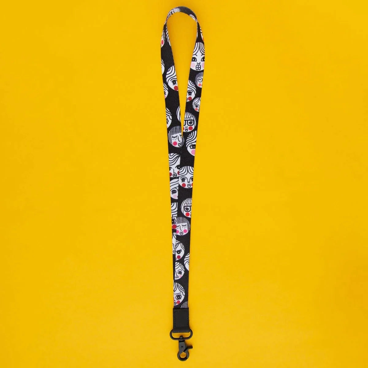 Custom lanyard black print 