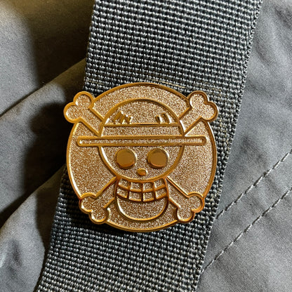 24k Gold One Piece Logo Enamel Pin by @pinlord