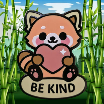 "Be Kind Red Panda" Enamel Pin 🙏🐾 - Pinlord.com - Enamel Pin - Pinlord.com - express cheap ethical custom products