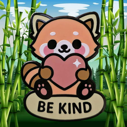 "Be Kind Red Panda" Enamel Pin 🙏🐾 - Pinlord.com - Enamel Pin - Pinlord.com - express cheap ethical custom products