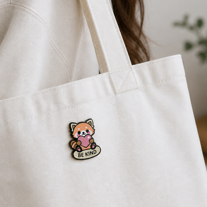 "Be Kind Red Panda" Enamel Pin 🐾 - Pinlord.com - Enamel Pin - Pinlord.com - express cheap ethical custom products