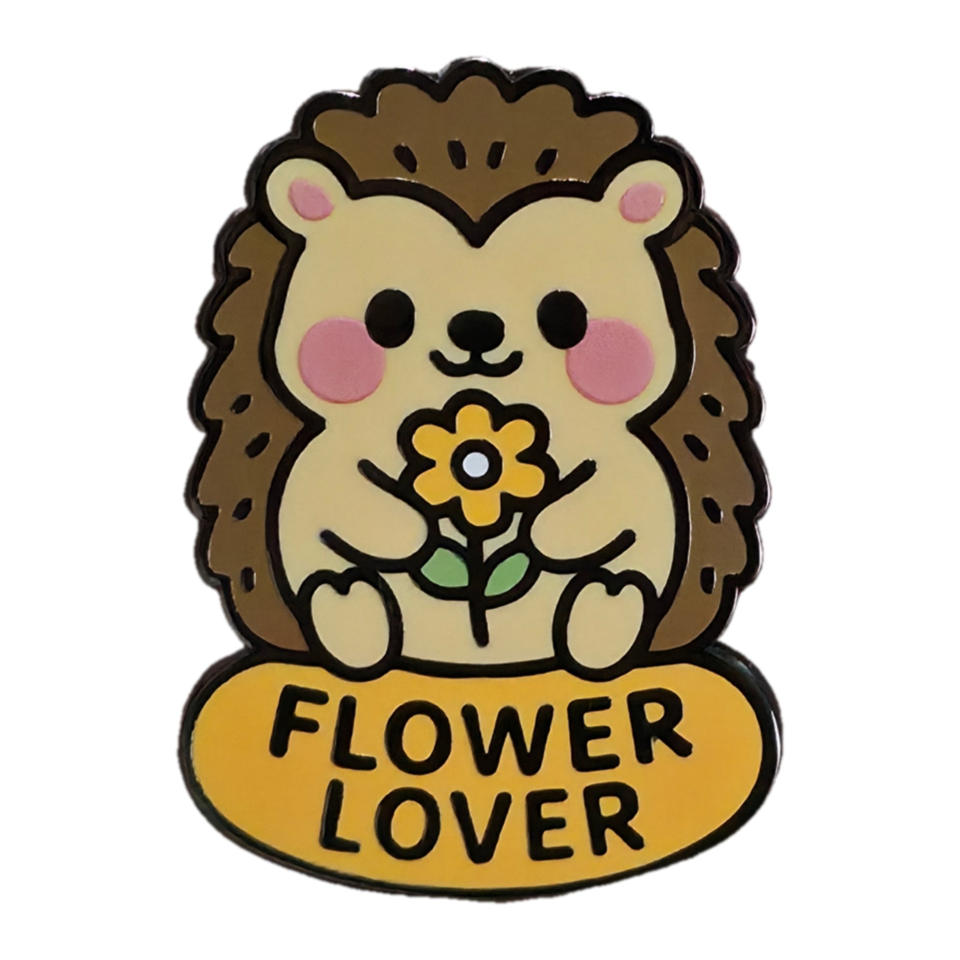 "Flower Lover Hedgehog" Enamel Pin 🦔🌺 - Pinlord.com - Enamel Pin - Pinlord.com - express cheap ethical custom products