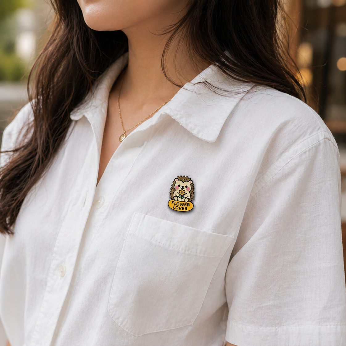 "Flower Lover Hedgehog" Enamel Pin 🦔 - Pinlord.com - Enamel Pin - Pinlord.com - express cheap ethical custom products