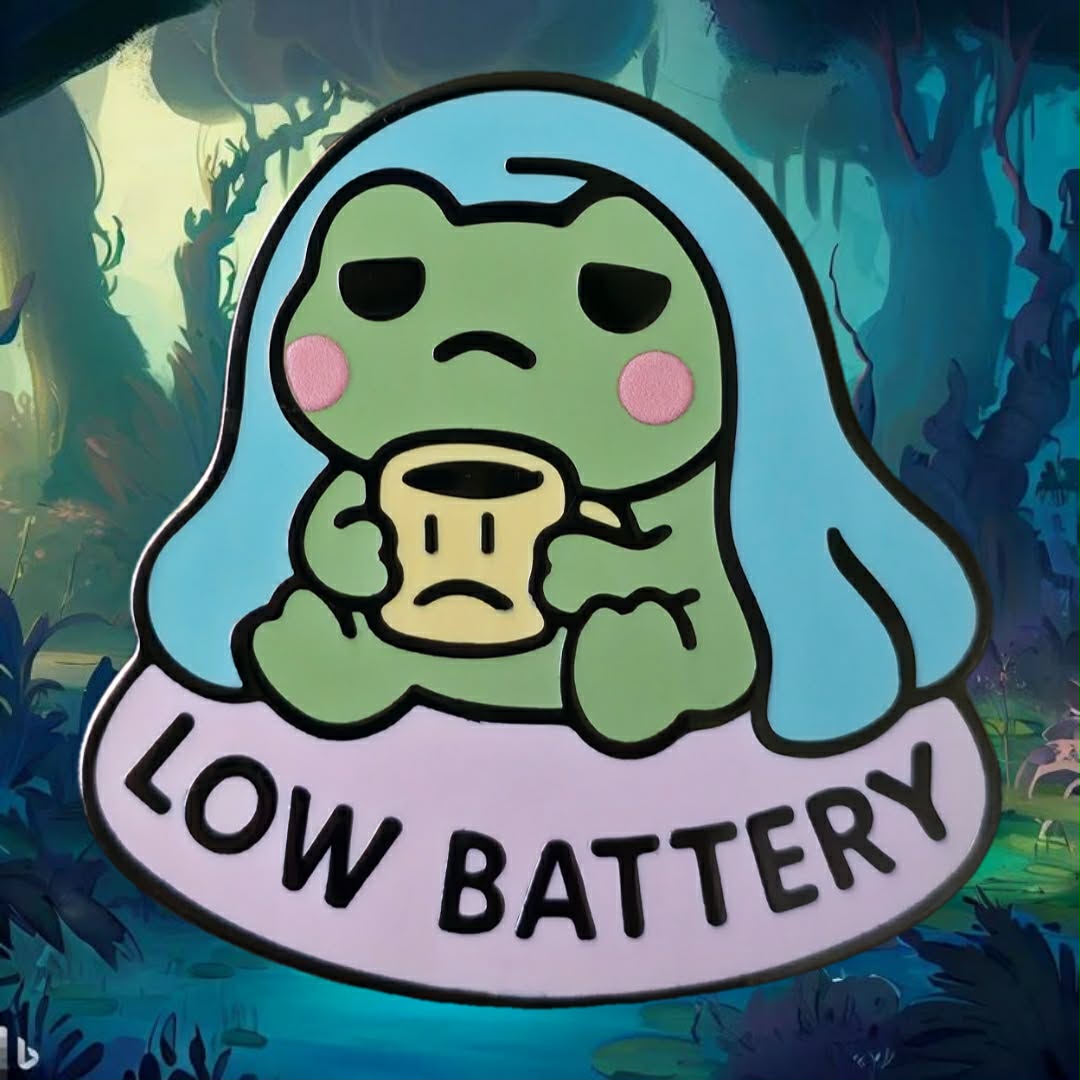 "Low Battery Frog" Enamel Pin 🐸🔋 - Pinlord.com - Enamel Pin - Pinlord.com - express cheap ethical custom products