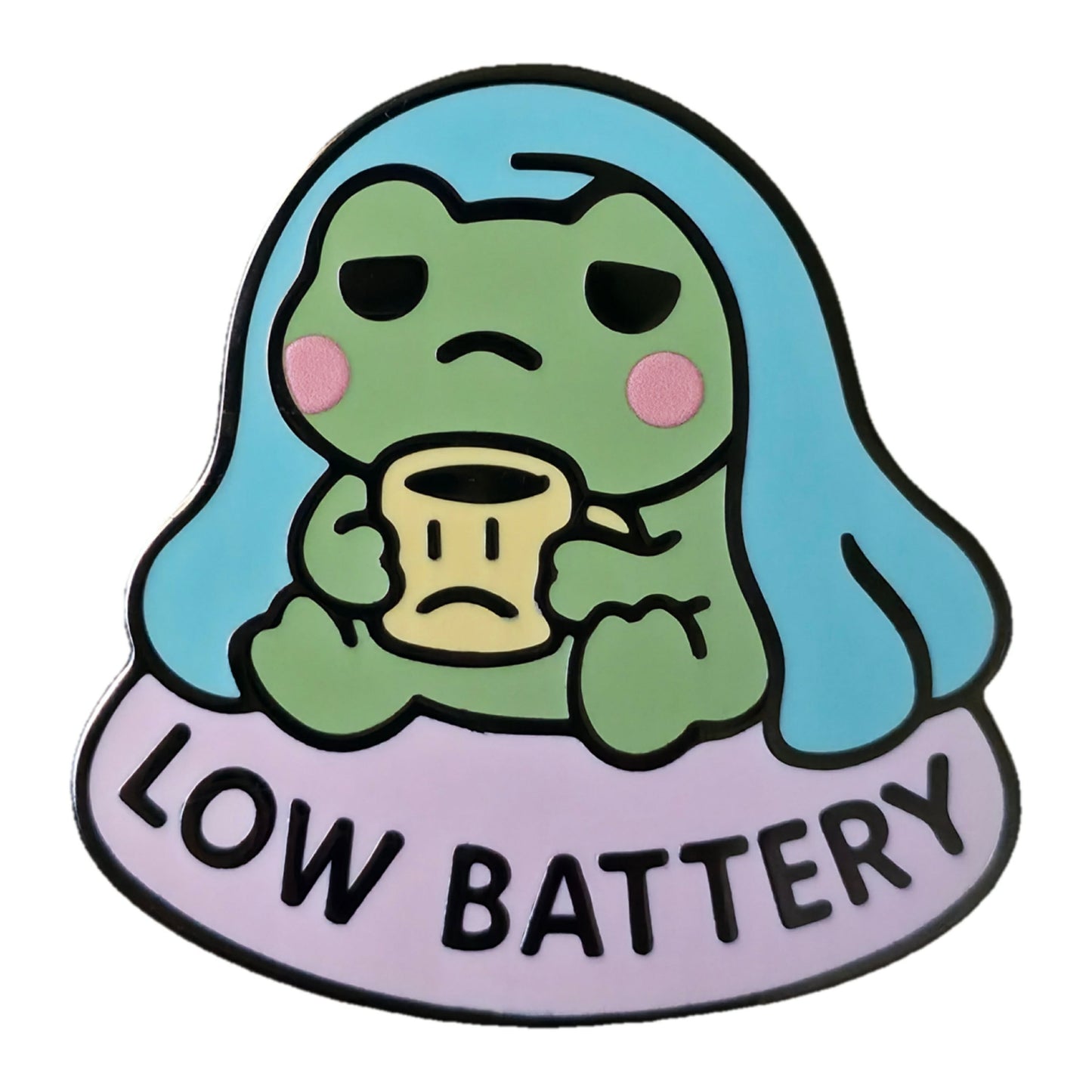 "Low Battery Frog" Enamel Pin 🐸🔋 - Pinlord.com - Enamel Pin - Pinlord.com - express cheap ethical custom products