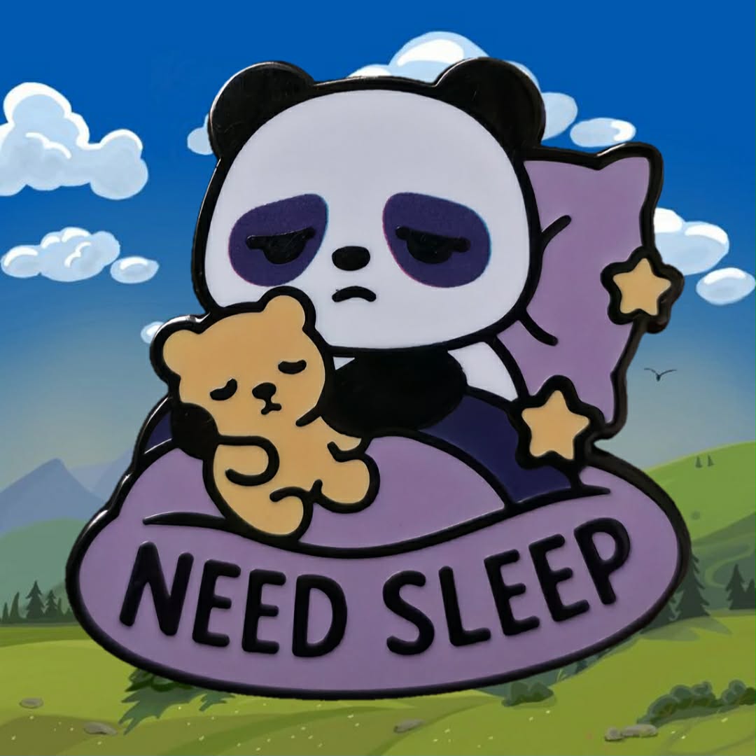 "Need Sleep Panda" Enamel Pin 🐼💤 - Pinlord.com - Enamel Pin - Pinlord.com - express cheap ethical custom products