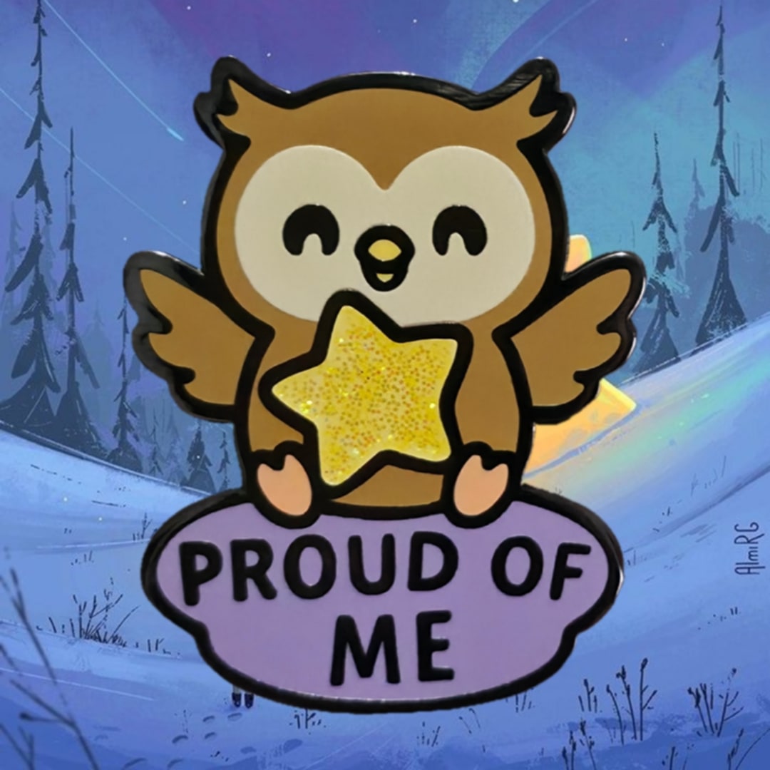 "Proud of Me Owl" Enamel Pin 🦉❣️ - Pinlord.com - Enamel Pin - Pinlord.com - express cheap ethical custom products