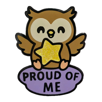 "Proud of Me Owl" Enamel Pin 🦉❣️ - Pinlord.com - Enamel Pin - Pinlord.com - express cheap ethical custom products