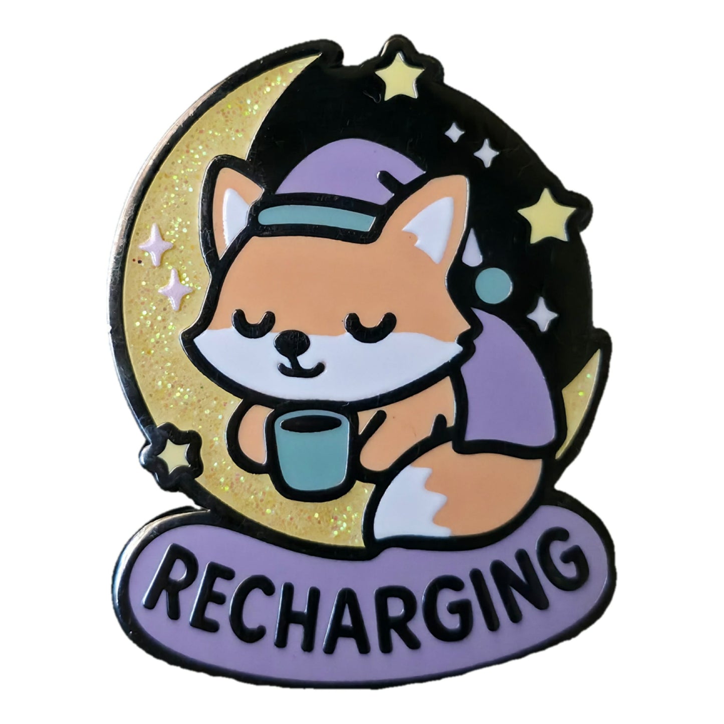 "Recharging Fox" Enamel Pin 🦊⚡ - Pinlord.com - Enamel Pin - Pinlord.com - express cheap ethical custom products