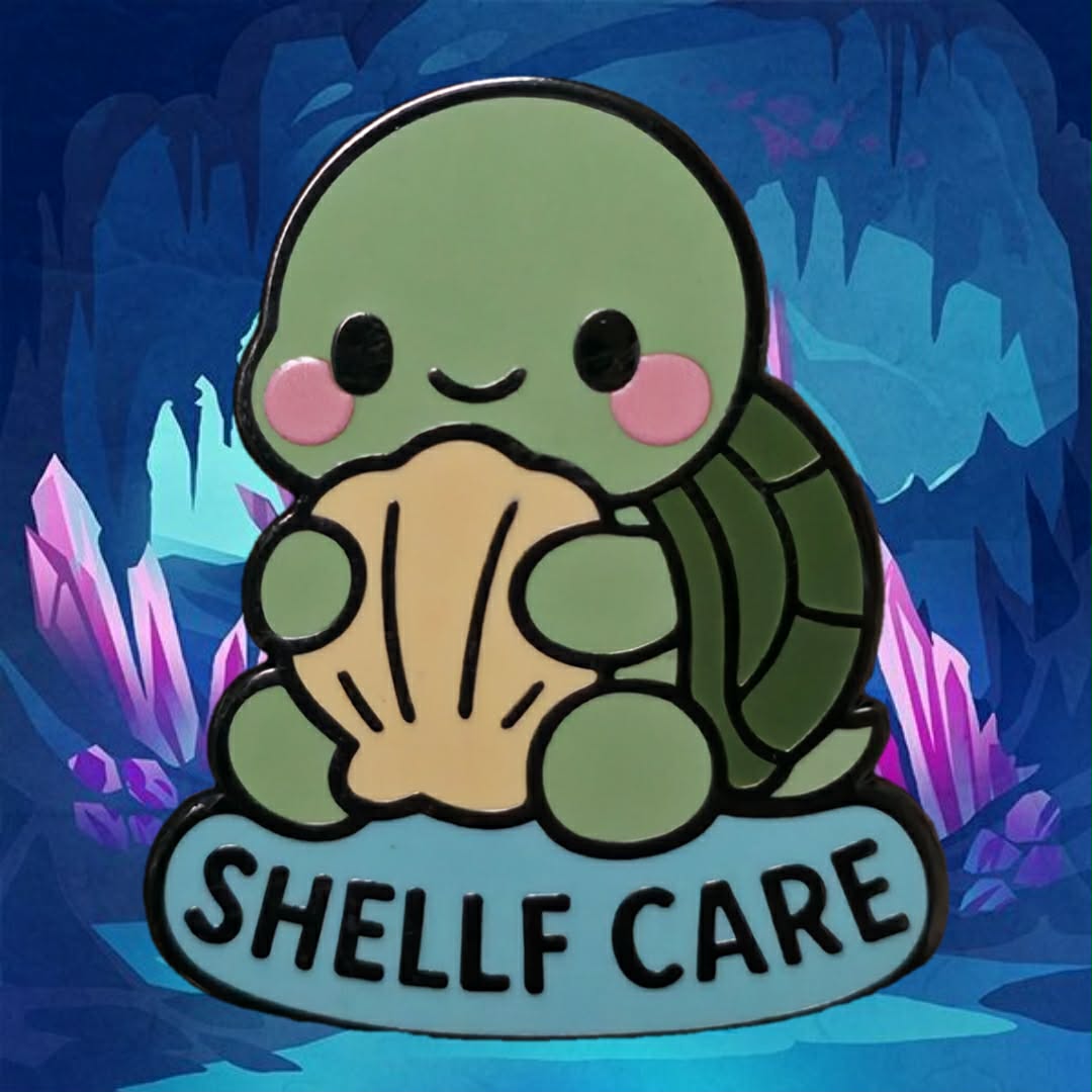 "Shelf Care Turtle" Enamel Pin 🐢🤓 - Pinlord.com - Enamel Pin - Pinlord.com - express cheap ethical custom products