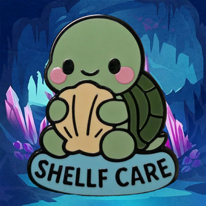 "Shelf Care Turtle" Enamel Pin 🐢🤓 - Pinlord.com - Enamel Pin - Pinlord.com - express cheap ethical custom products