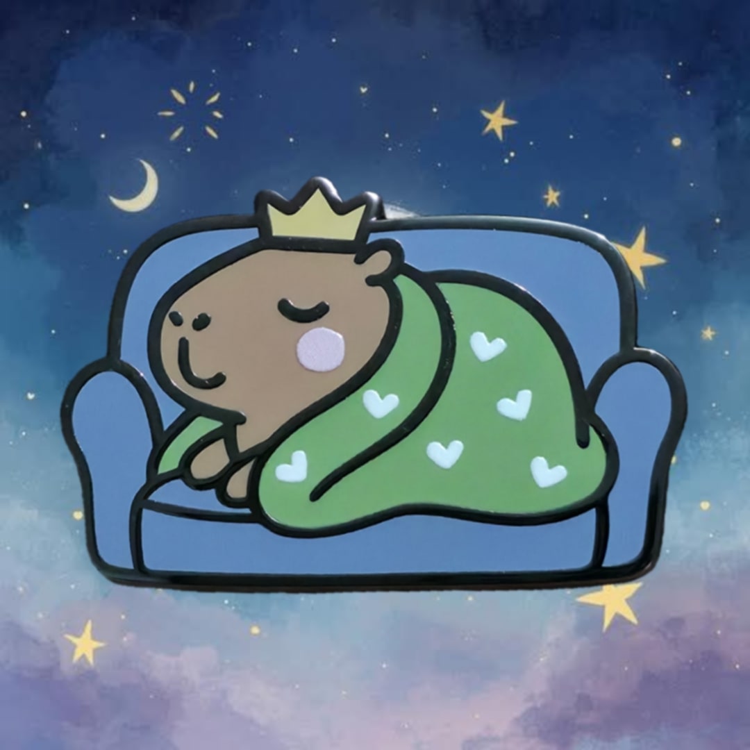 "Sleepy Capybara" Enamel Pin 😴🐾 - Pinlord.com - Enamel Pin - Pinlord.com - express cheap ethical custom products