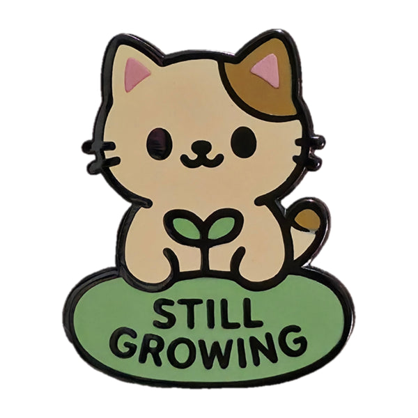"Still Growing Cat" Enamel Pin 🐈🌱 - Pinlord.com - Enamel Pin - Pinlord.com - express cheap ethical custom products