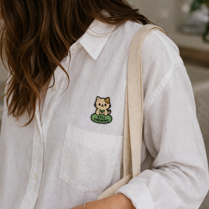 "Still Growing Cat" Enamel Pin 🐈 - Pinlord.com - Enamel Pin - Pinlord.com - express cheap ethical custom products