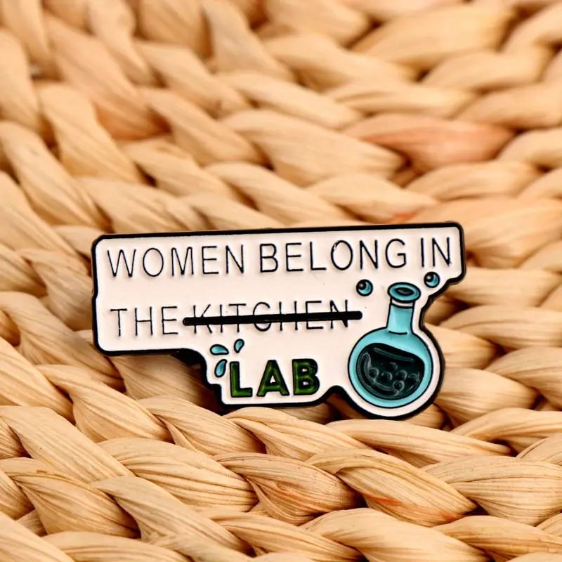"Women Belong In the Lab" Empowering Enamel Pin 👩‍🔬🧪 - Pinlord.com - Enamel Pins - Pinlord.com - express cheap ethical custom products