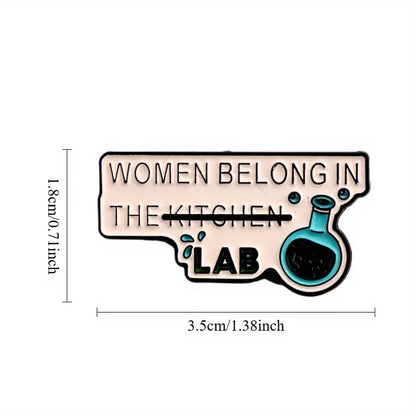 "Women Belong In the Lab" Empowering Enamel Pin 👩‍🔬🧪 - Pinlord.com - Enamel Pins - Pinlord.com - express cheap ethical custom products