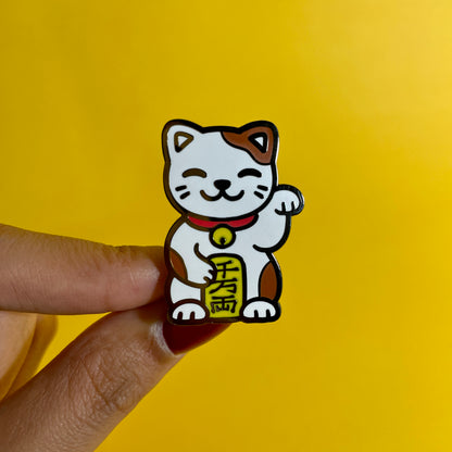 Lucky Cat Enamel Pin by @pinlord - Pinlord.com