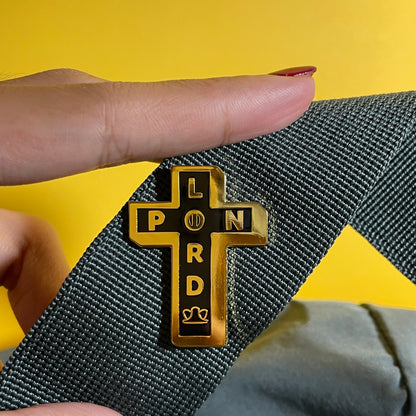 "Gold Pinlord” logo Enamel Pin - Pinlord.com