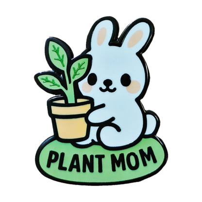 "Plant Mom Bunny" Enamel Pin 🐰🌼 - Pinlord.com - Enamel Pin - Pinlord.com - express cheap ethical custom products