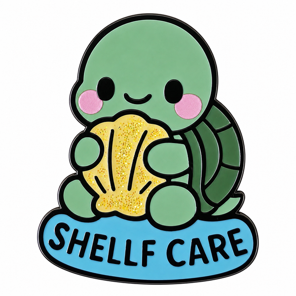 "Shelf Care Turtle" Enamel Pin 🐢 - Pinlord.com - Enamel Pin - Pinlord.com - express cheap ethical custom products