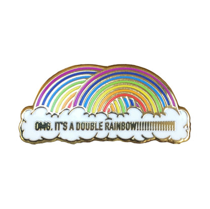 Double Rainbow Enamel Pin by @pinlord