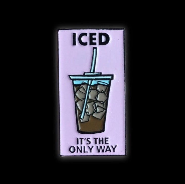 Ice coffee enamel pin
