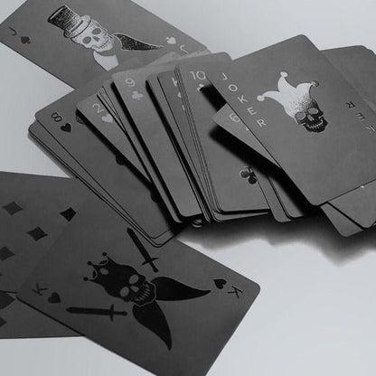 skull matte black custom playing cards