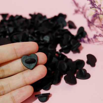 Heart Rubber Pin Backs - Pinlord.com
