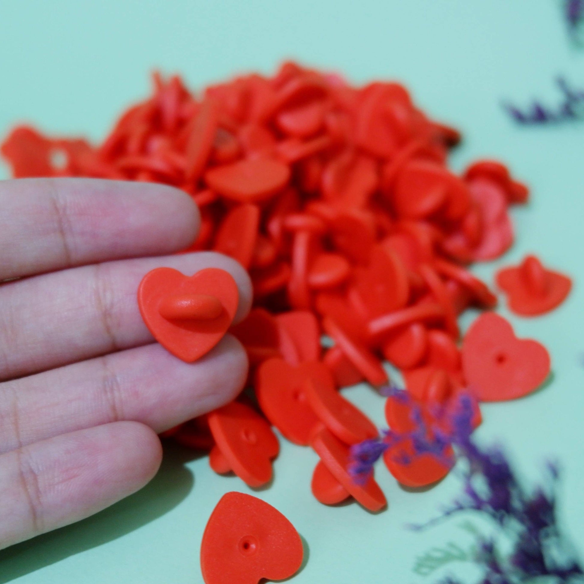 Heart Rubber Pin Backs - Pinlord.com