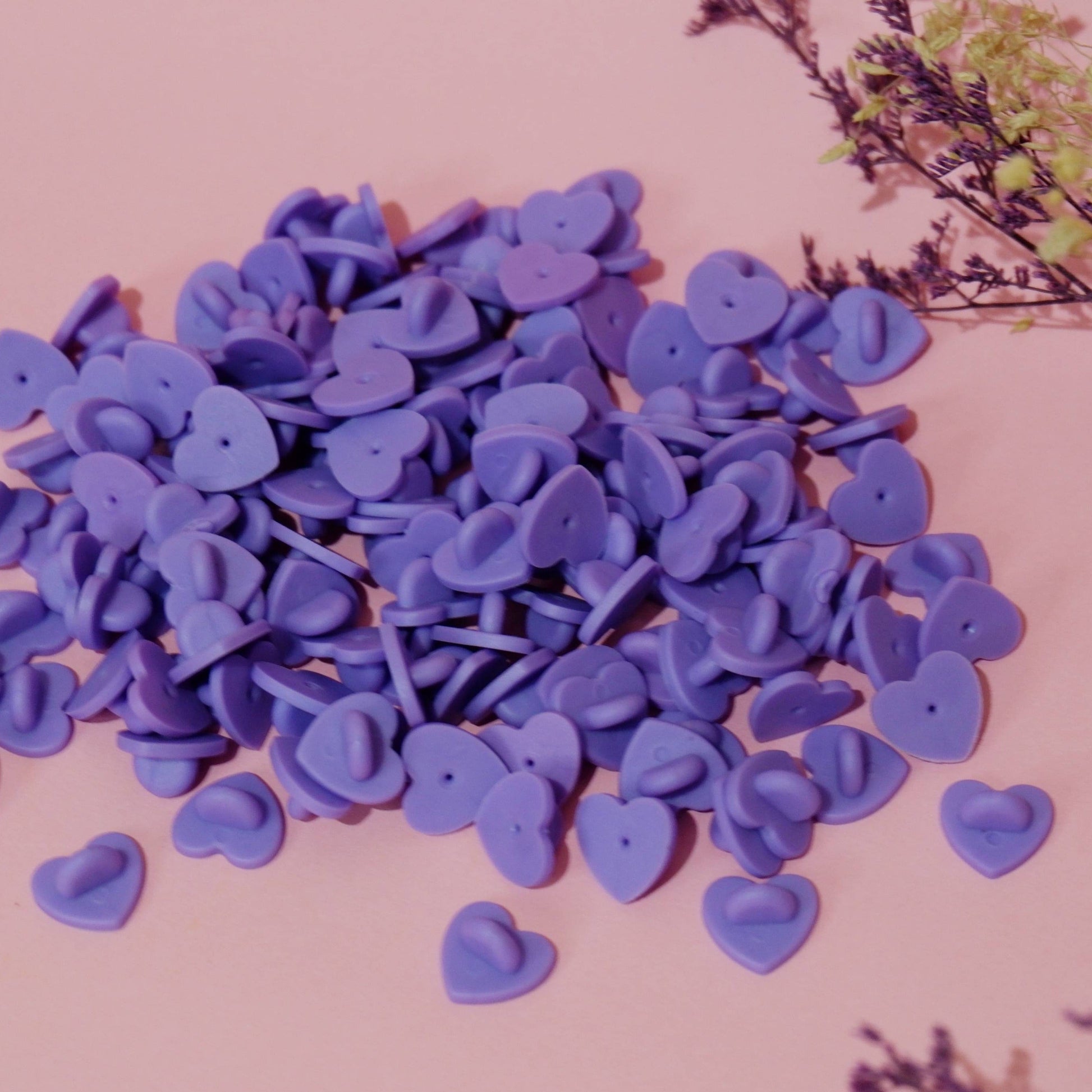 Heart Rubber Pin Backs - Pinlord.com