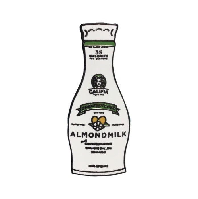 Califia Unsweetened Almond Milk Vegan Enamel Pin by @pinlord - Pinlord.com