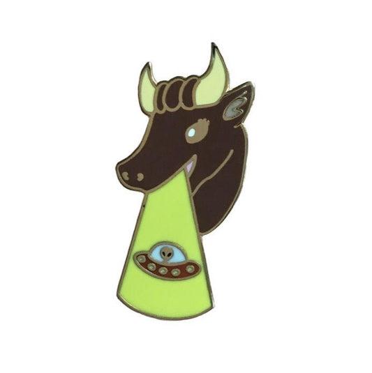 Cow Abduction Enamel Pin by @pinlord - Pinlord.com