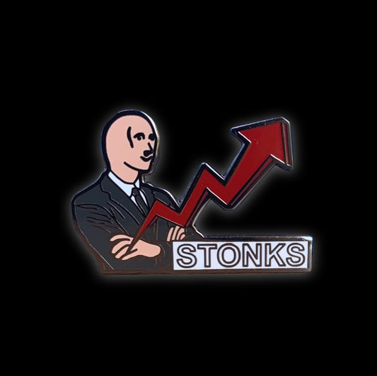 Stonks Enamel Pin by @pinlord - Pinlord.com