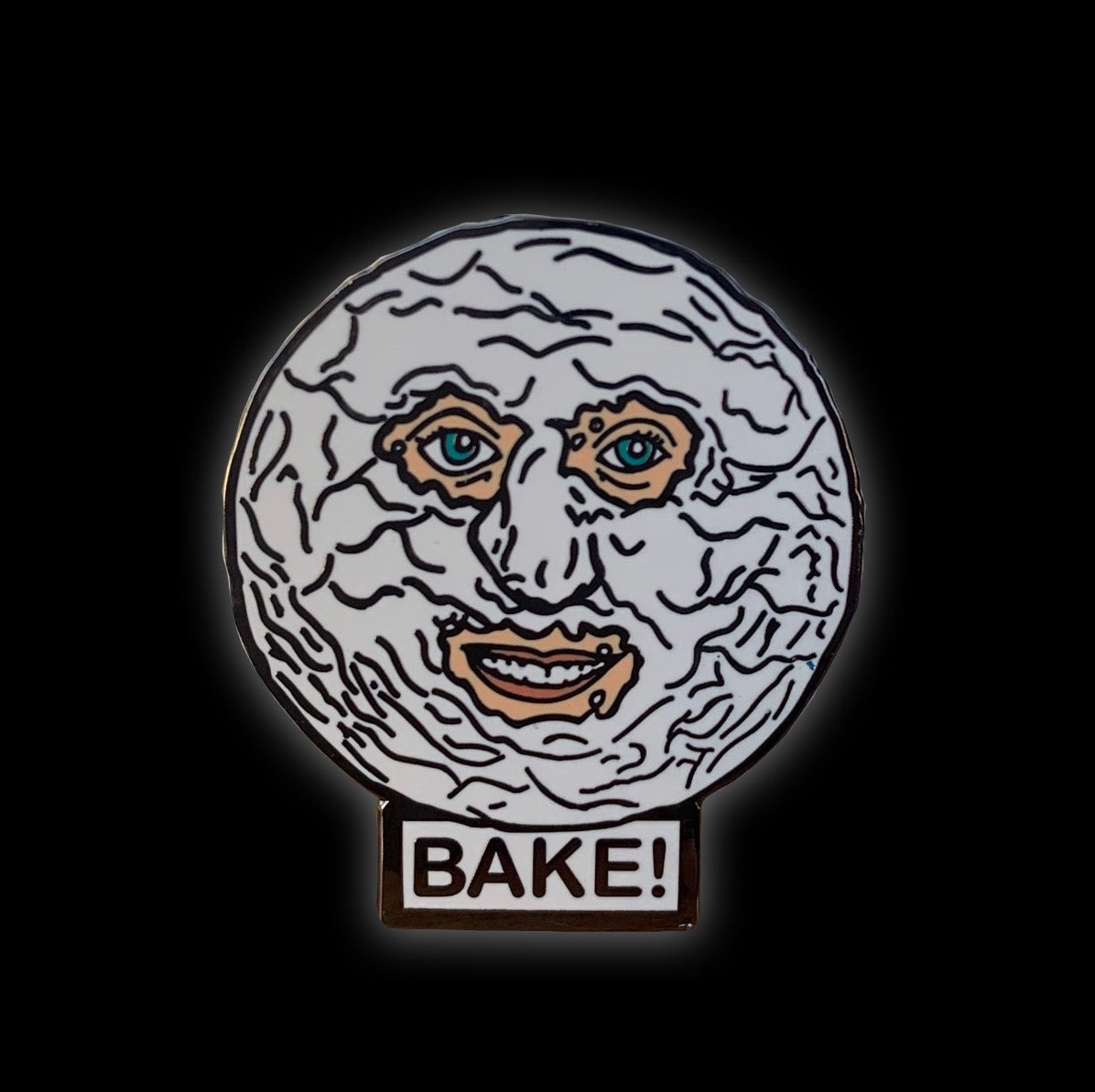 The Mighty Boosh & GBBO, Noel Fielding The Moon Bake! Enamel Pin by @pinlord - Pinlord.com