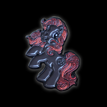 Satanic Pony Enamel Pin with @romy_karina